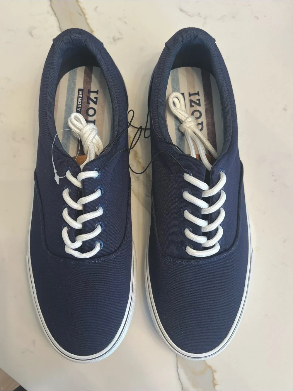 Izod Navy Canvas Low-Top Sneakers with White Sole
